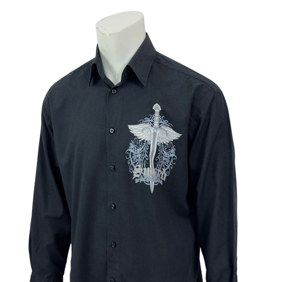 Pronti Collection By Phita Men's Large Black Graphic Shirt "To Put to the Sword" - Picture 4 of 12